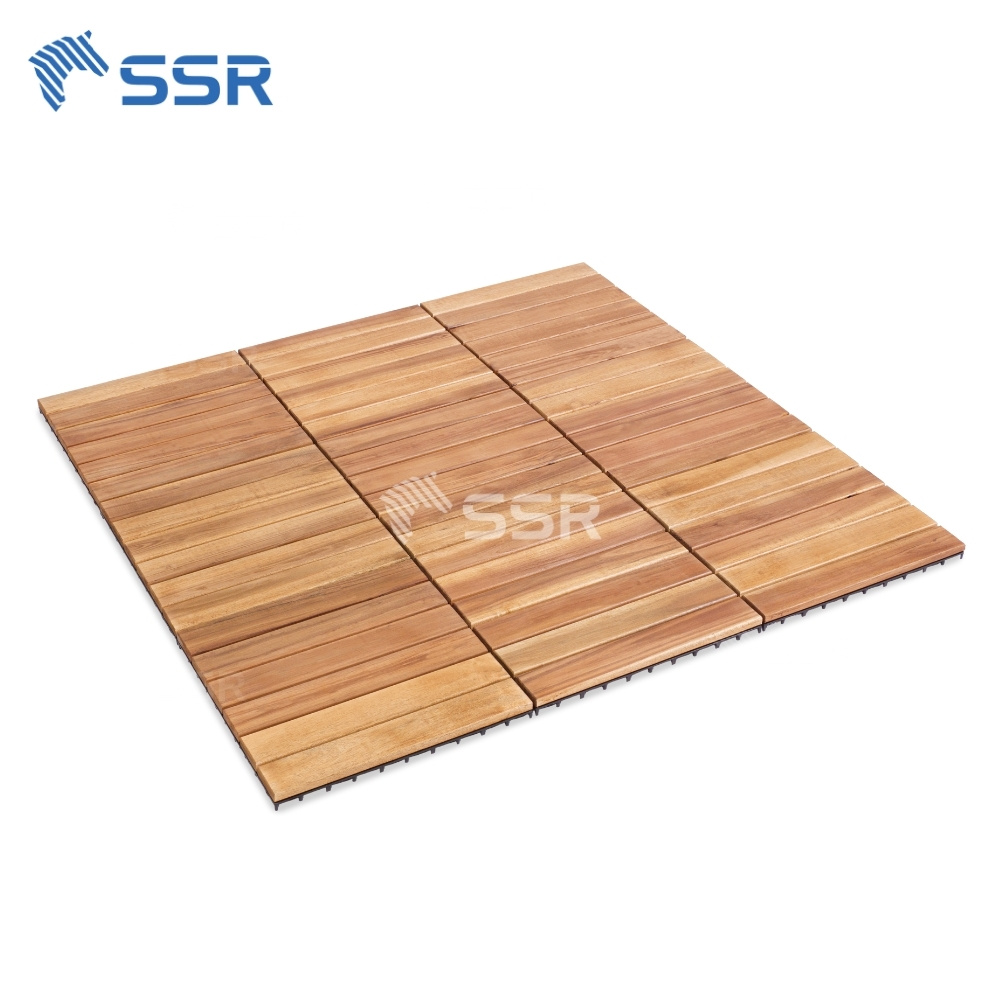 Teak 6 - Slats Acacia Wood Decking Tiles for outdoor furniture