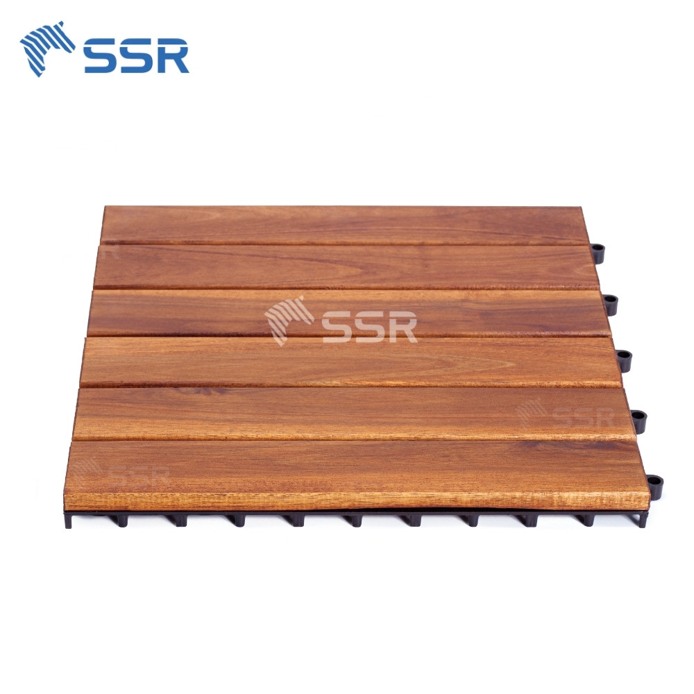 Golden Teak 6 - Slats Acacia Wood Decking Tiles Supplier