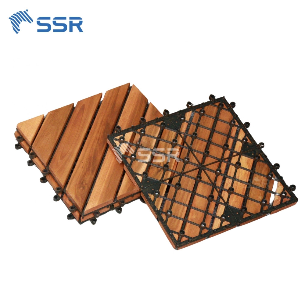 8 slats diagonal acaciawood decking tiles 1