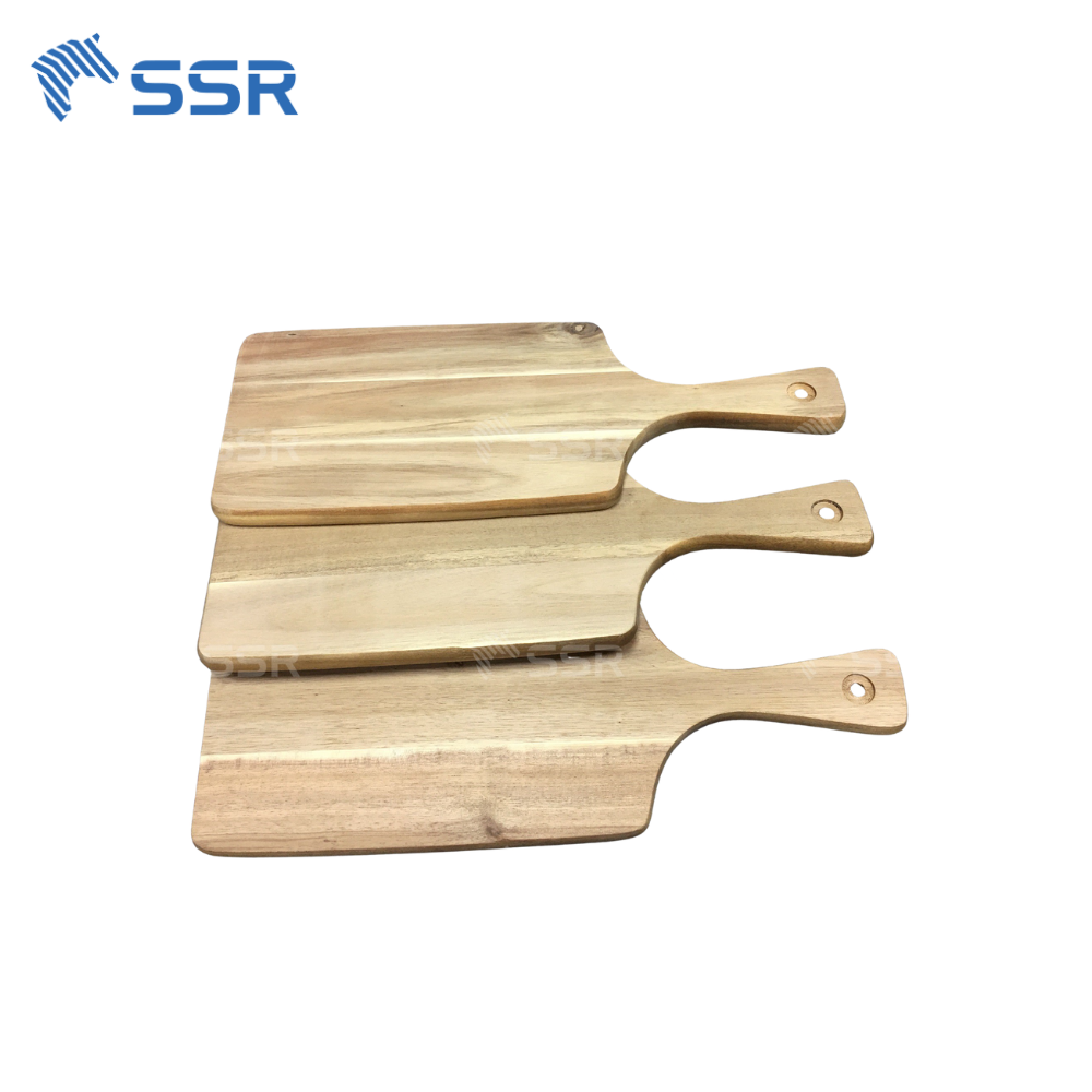 Acacia Wood Rectangular Cutting Board with Handle CBT02 (1)