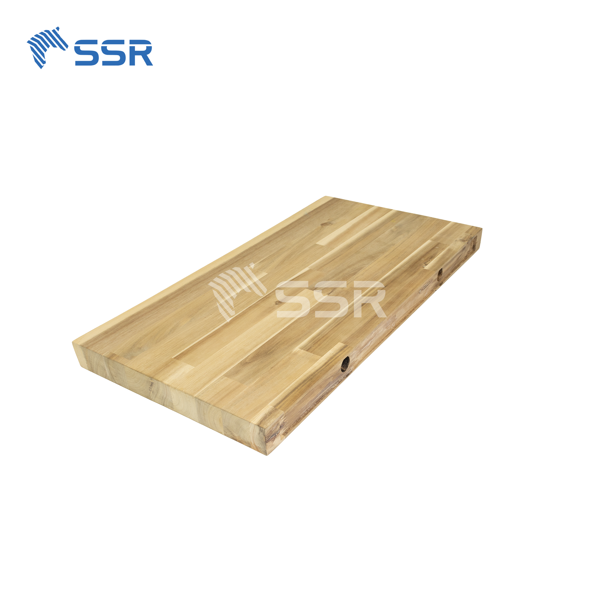 Unfinished Acacia Finger Joint Wall Shelves - 1 Live Edge (7)