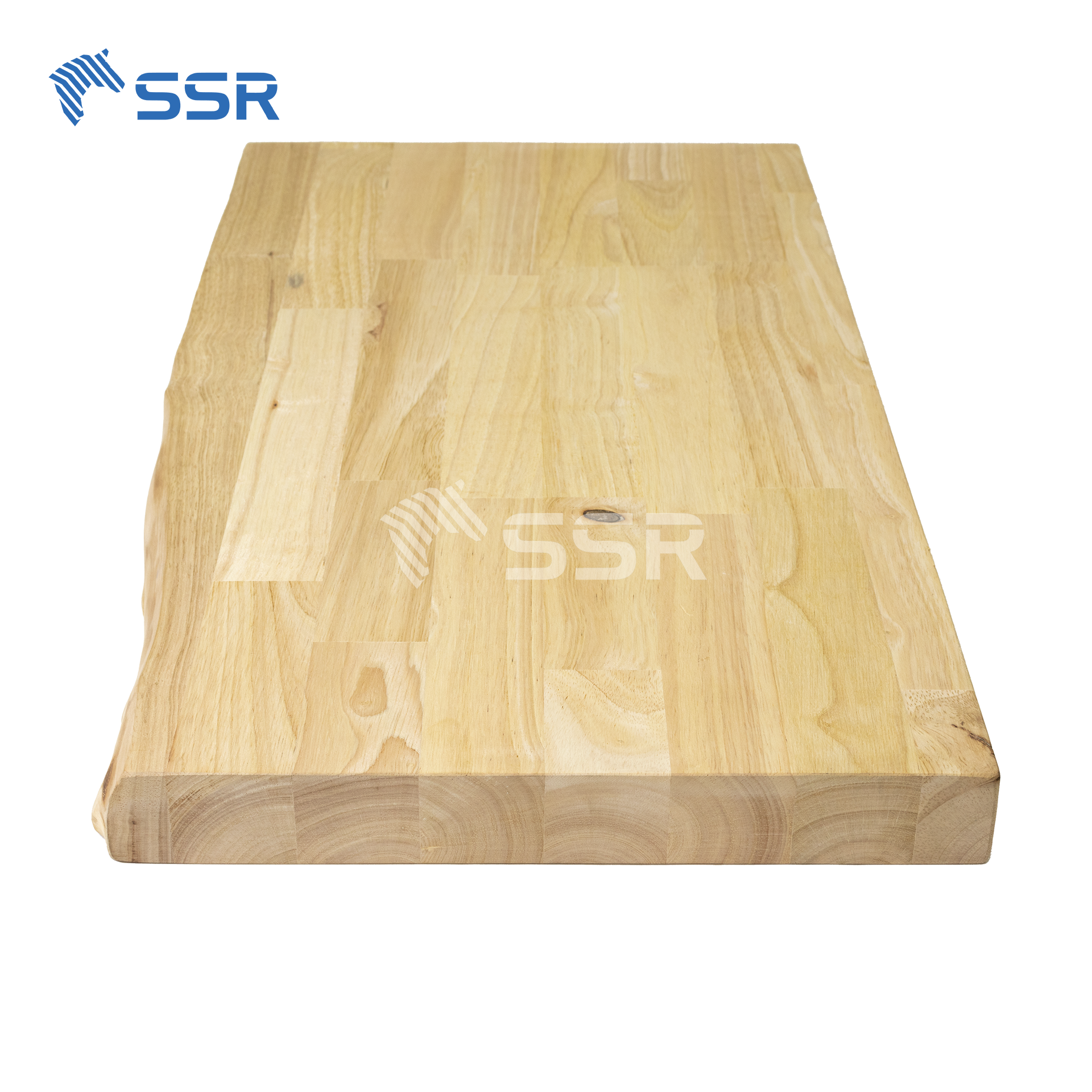 Unfinished Hevea Finger Joint Wall Shelves - 1 Live Edge (1)