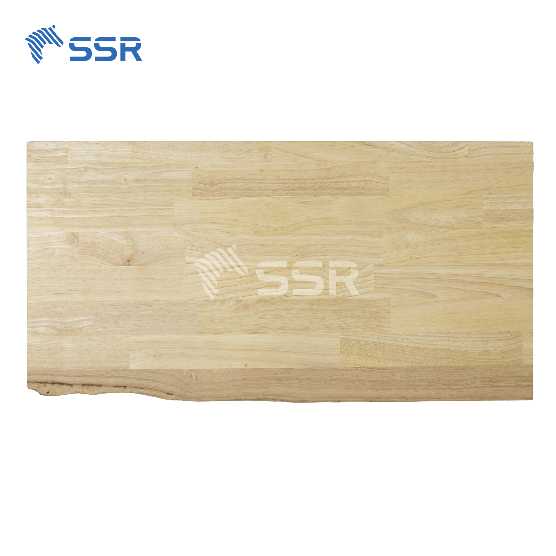 Unfinished Hevea Finger Joint Wall Shelves - 1 Live Edge (2)