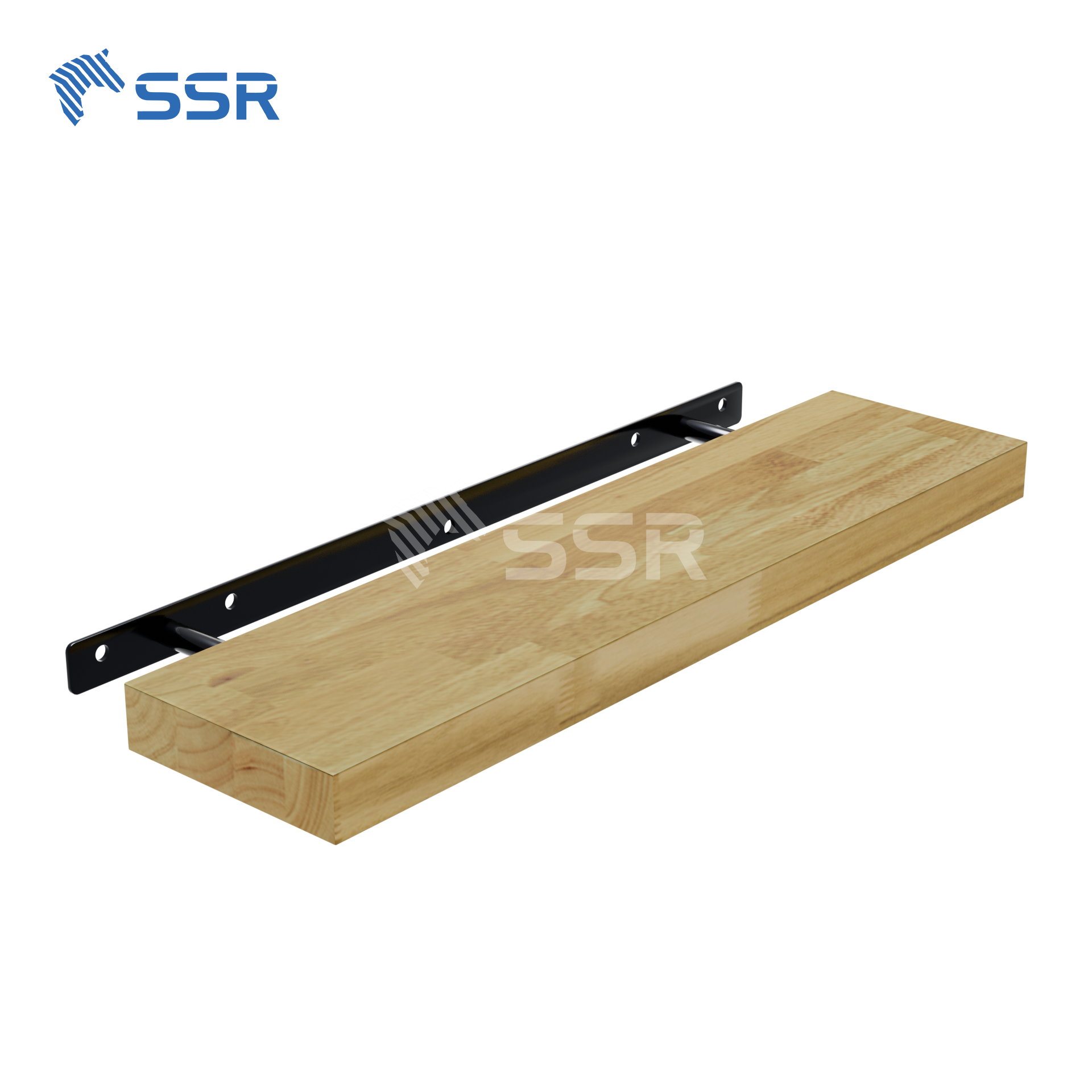 Unfinished Hevea Finger Joint Wall Shelves - Square Edges (4)