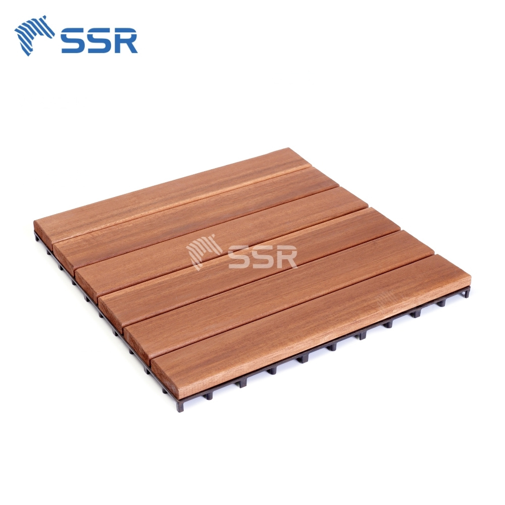 brown 6 slats acacia wood decking tiles 3