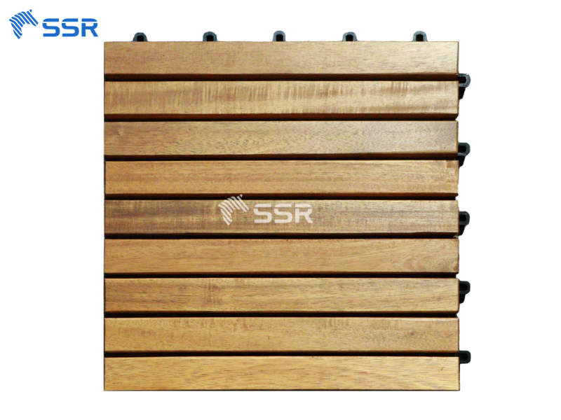 9 - slat acacia wood decking tiles